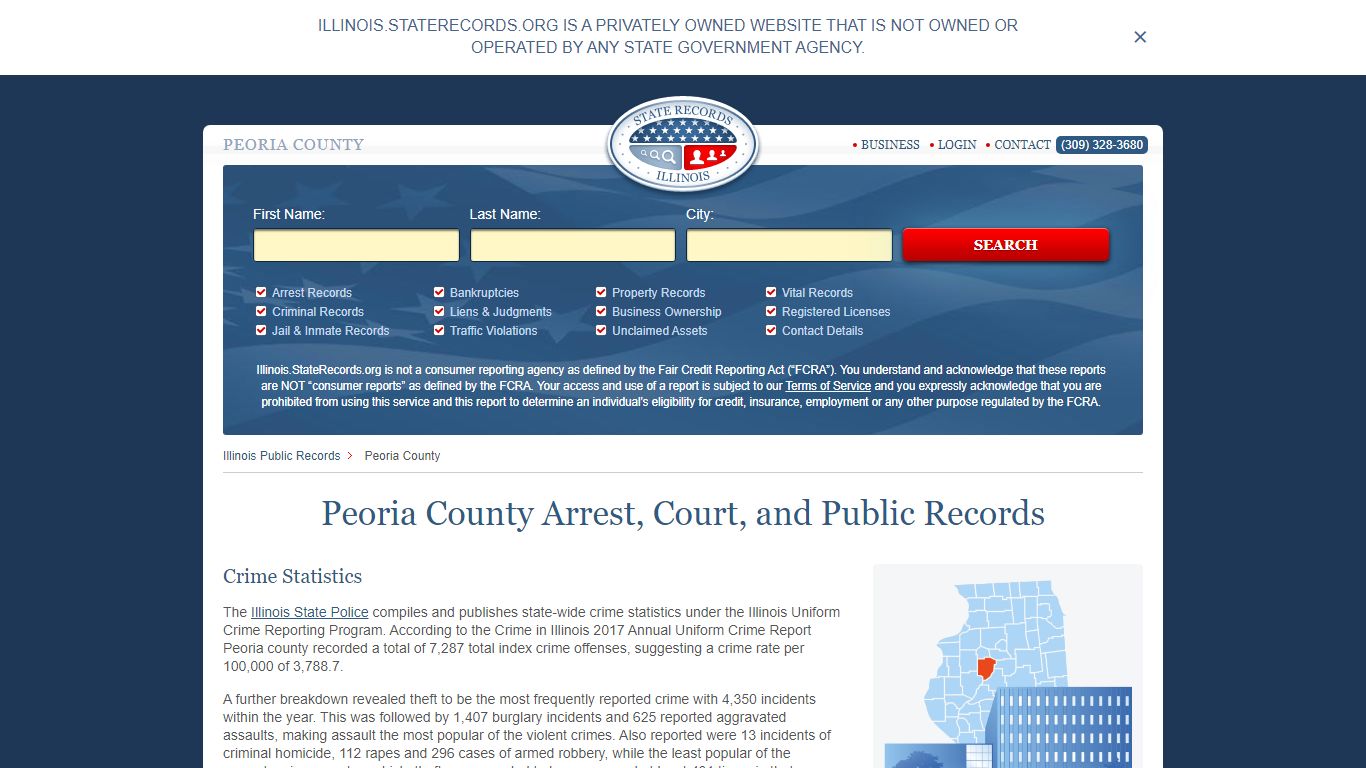 Peoria County Arrest, Court, and Public Records